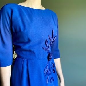 Vintage 1950s Blue Wiggle Dress